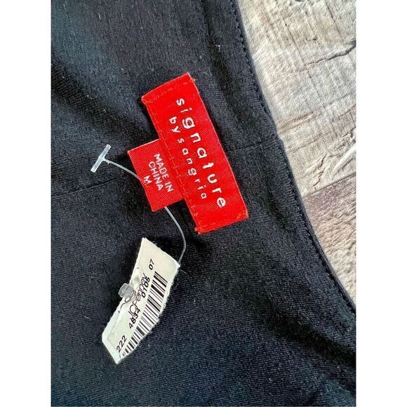 Signature by Sangria Black Surplice Ruffled Sleeves Wrap Dress sz MEDIUM NWT - Picture 4 of 10